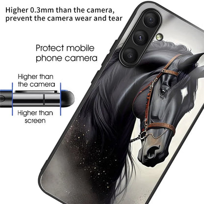 For Samsung Galaxy A24 4G (162.1 x 77.6 x 8.3mm) Case Tempered Glass Pattern Camera Lens Protection Phone Cover