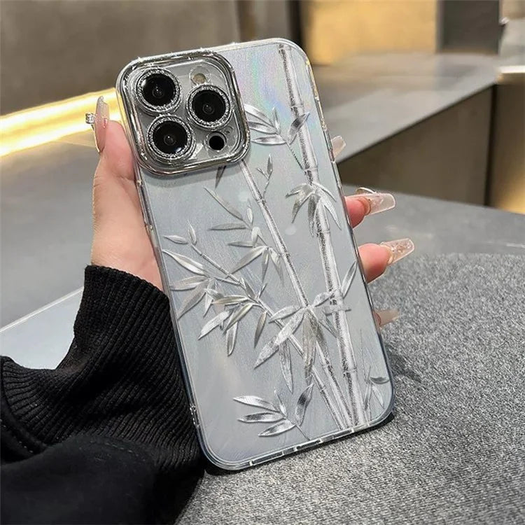 For iPhone 14 Pro Case Bamboo Pattern IMD TPU+PC Phone Case Wholesale