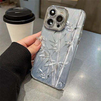 For iPhone 14 Pro Case Bamboo Pattern IMD TPU+PC Phone Case Wholesale