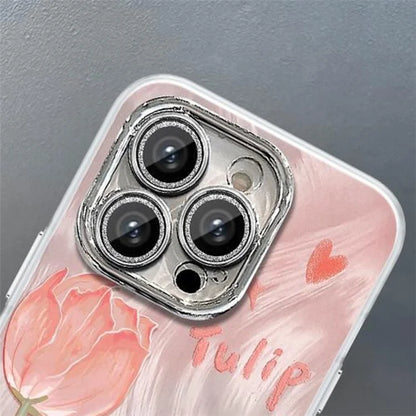 For iPhone 12 Pro Case Anti-scratch Soft TPU Cover Tulip Flower Pattern Design