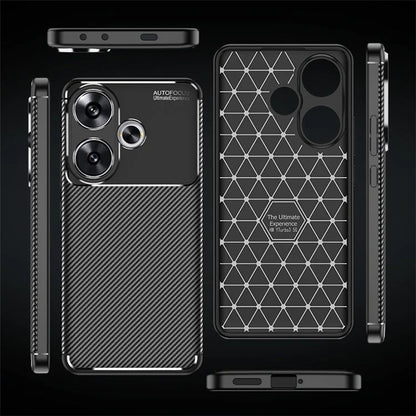 For Xiaomi Redmi Turbo 3 5G / Poco F6 5G Case TPU Carbon Fiber Texture Shock-Absorption Phone Cover