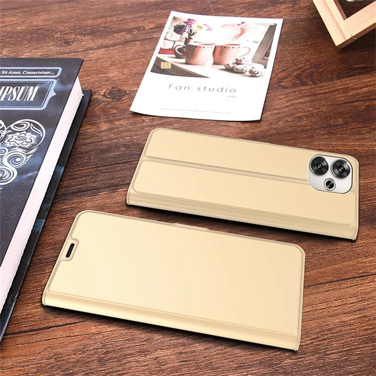 For Xiaomi Redmi Turbo 3 5G / Poco F6 5G Magnetic Case PU+TPU Stand Phone Cover with Card Holder