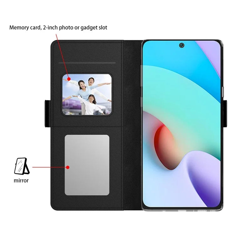 For Xiaomi Redmi Turbo 3 5G / Poco F6 5G Case PU Leather Card Holder Make Up Mirror Phone Cover