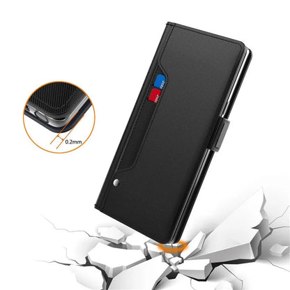 For Xiaomi Redmi Turbo 3 5G / Poco F6 5G Case PU Leather Card Holder Make Up Mirror Phone Cover
