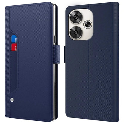 For Xiaomi Redmi Turbo 3 5G / Poco F6 5G Case PU Leather Card Holder Make Up Mirror Phone Cover