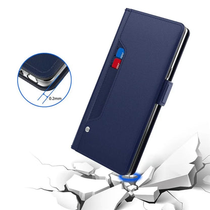 For Xiaomi Redmi Turbo 3 5G / Poco F6 5G Case PU Leather Card Holder Make Up Mirror Phone Cover