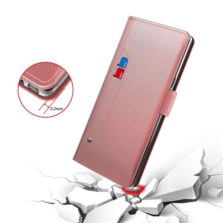 For Xiaomi Redmi Turbo 3 5G / Poco F6 5G Case PU Leather Card Holder Make Up Mirror Phone Cover