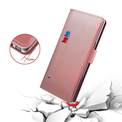 For Xiaomi Redmi Turbo 3 5G / Poco F6 5G Case PU Leather Card Holder Make Up Mirror Phone Cover
