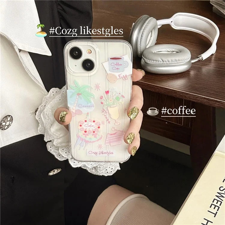 For iPhone 13 Cover TPU Phone Case IMD Pattern Deisgn Cell Phone Accessories Wholesale