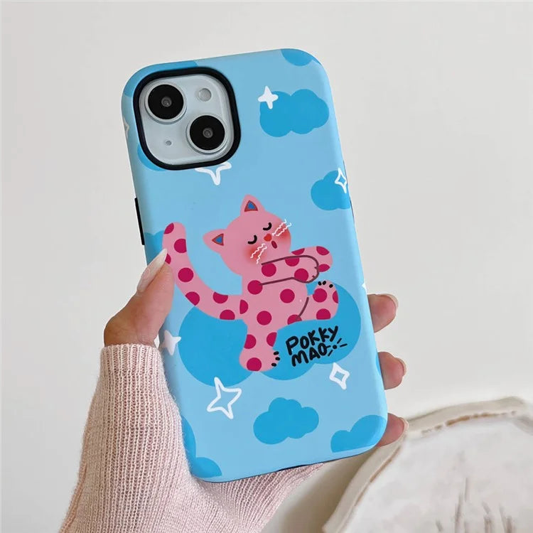 For iPhone 15 Glossy Case Heat Transfer Printing Phone Shell Compatible with MagSafe