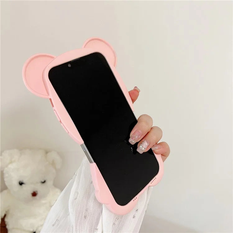 For iPhone 15 Pro Case Water Transfer Printing TPU 3D Pig Phone Cover