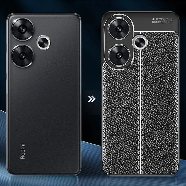 For Xiaomi Redmi Turbo 3 5G / Poco F6 5G Cell Phone Cases Non-Slip Grip Litchi Texture TPU Shell