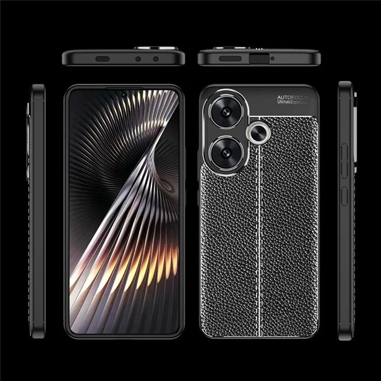 For Xiaomi Redmi Turbo 3 5G / Poco F6 5G Cell Phone Cases Non-Slip Grip Litchi Texture TPU Shell