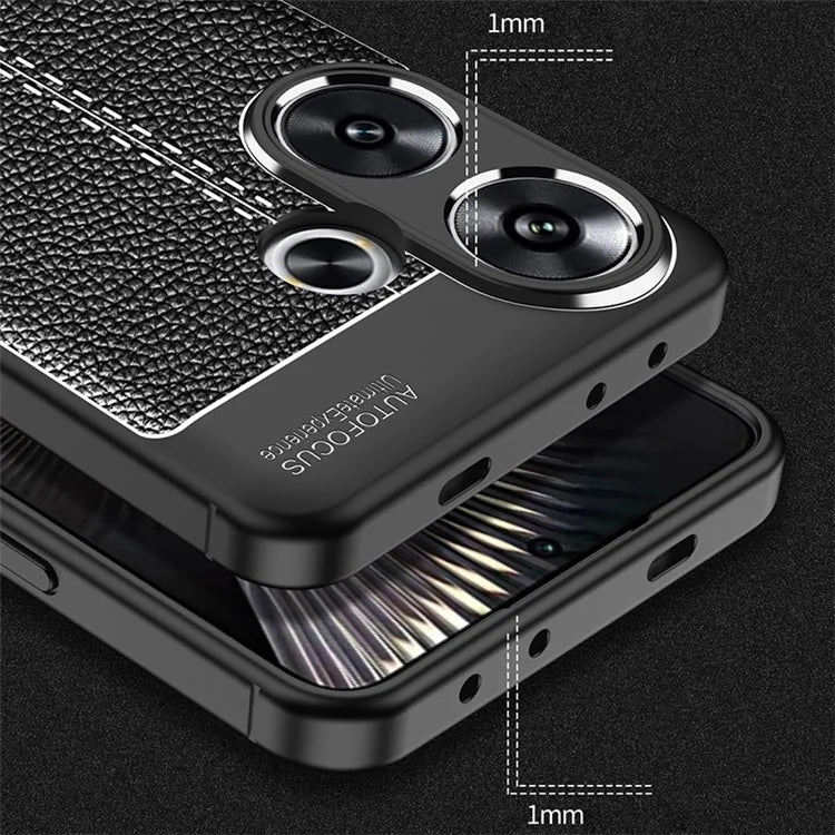 For Xiaomi Redmi Turbo 3 5G / Poco F6 5G Cell Phone Cases Non-Slip Grip Litchi Texture TPU Shell