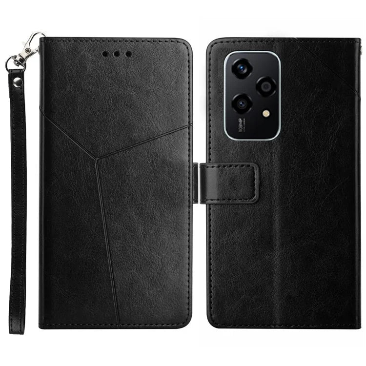 HT01 For Honor 200 Lite Case Stand Wallet Leather Cover Imprinted Design Phone Shell