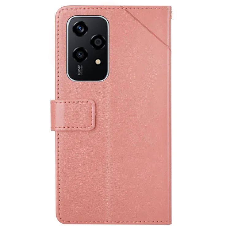 HT01 For Honor 200 Lite Case Stand Wallet Leather Cover Imprinted Design Phone Shell