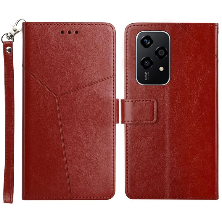 HT01 For Honor 200 Lite Case Stand Wallet Leather Cover Imprinted Design Phone Shell