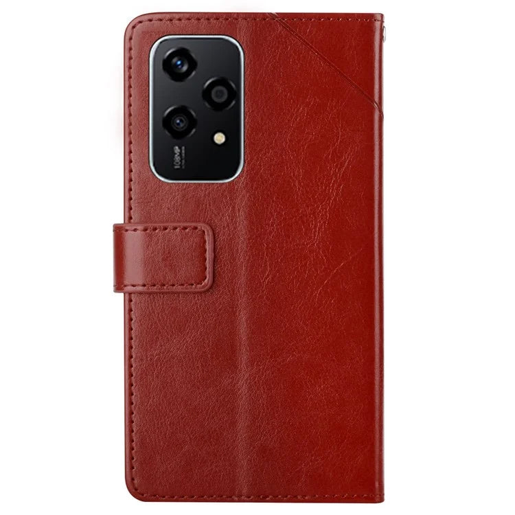 HT01 For Honor 200 Lite Case Stand Wallet Leather Cover Imprinted Design Phone Shell