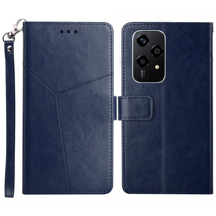 HT01 For Honor 200 Lite Case Stand Wallet Leather Cover Imprinted Design Phone Shell