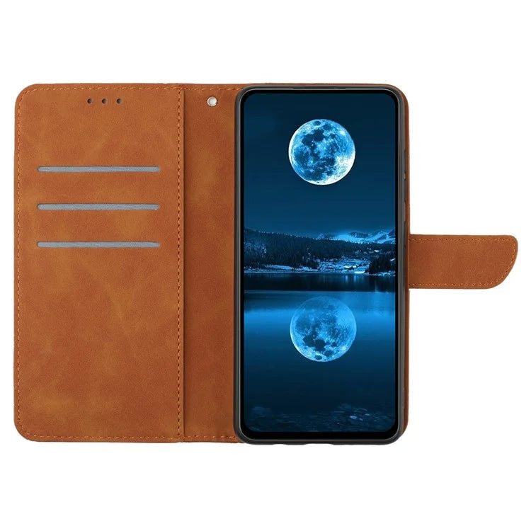 HT05 For Honor 200 Lite Case Lines Imprinted Leather Flip Magnetic Phone Cover