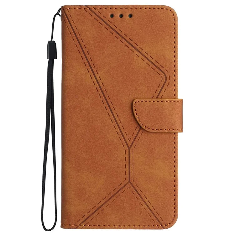 HT05 For Honor 200 Lite Case Lines Imprinted Leather Flip Magnetic Phone Cover