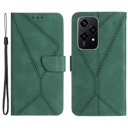 HT05 For Honor 200 Lite Case Lines Imprinted Leather Flip Magnetic Phone Cover