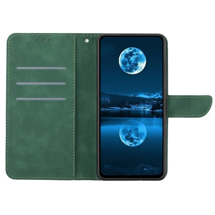 HT05 For Honor 200 Lite Case Lines Imprinted Leather Flip Magnetic Phone Cover