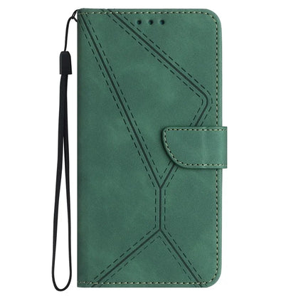 HT05 For Honor 200 Lite Case Lines Imprinted Leather Flip Magnetic Phone Cover
