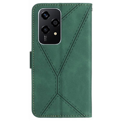 HT05 For Honor 200 Lite Case Lines Imprinted Leather Flip Magnetic Phone Cover