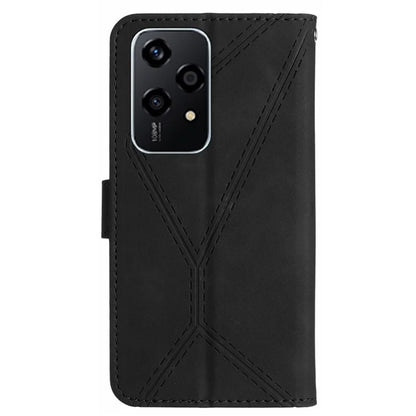 HT05 For Honor 200 Lite Case Lines Imprinted Leather Flip Magnetic Phone Cover
