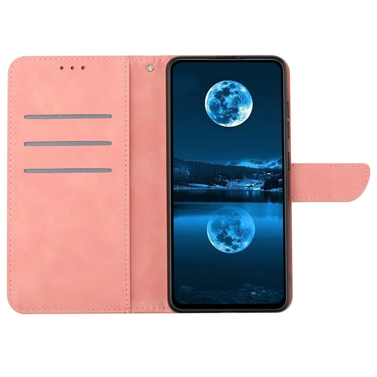 HT05 For Honor 200 Lite Case Lines Imprinted Leather Flip Magnetic Phone Cover