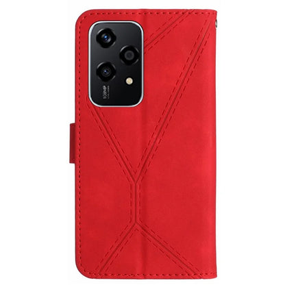 HT05 For Honor 200 Lite Case Lines Imprinted Leather Flip Magnetic Phone Cover