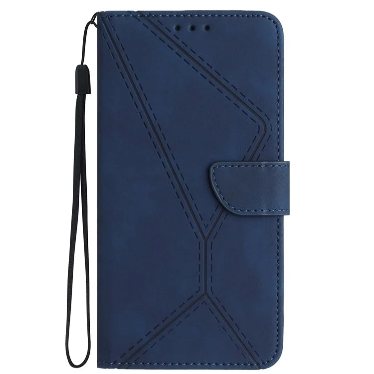 HT05 For Honor 200 Lite Case Lines Imprinted Leather Flip Magnetic Phone Cover