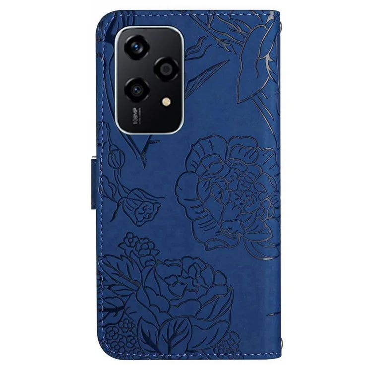 HT03 For Honor 200 Lite Leather Case Imprinted Full Protection Phone Wallet Cover with Strap