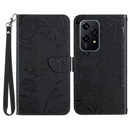 HT03 For Honor 200 Lite Leather Case Imprinted Full Protection Phone Wallet Cover with Strap