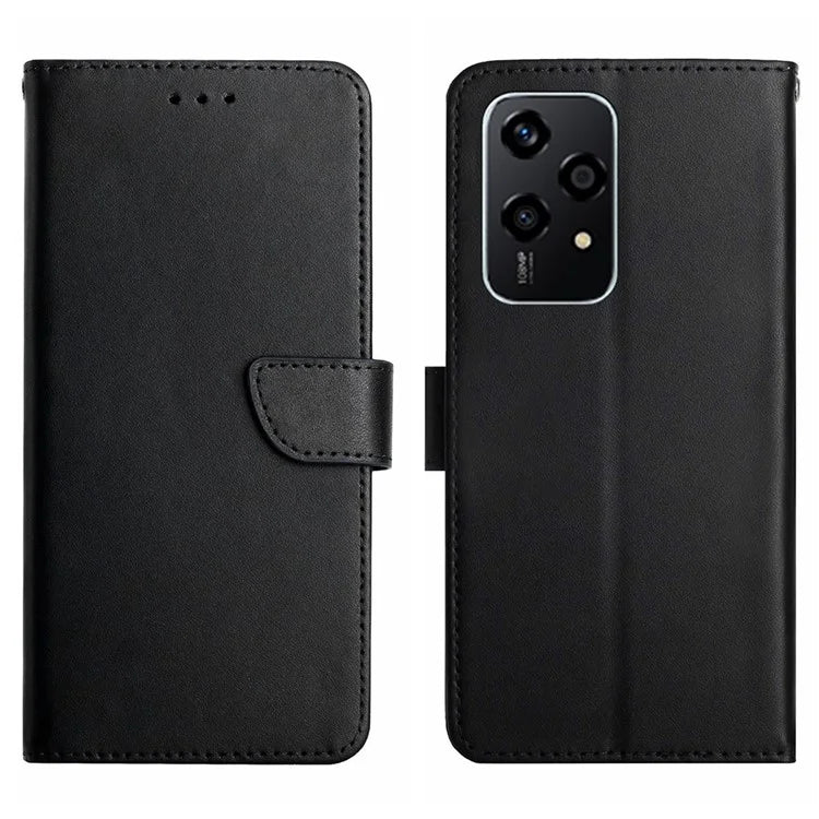 HT02 For Honor 200 Lite Case Genuine Cow Leather Phone Shell Nappa Texture Stand Cover