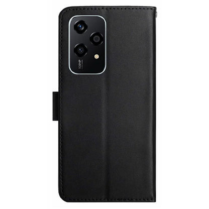 HT02 For Honor 200 Lite Case Genuine Cow Leather Phone Shell Nappa Texture Stand Cover