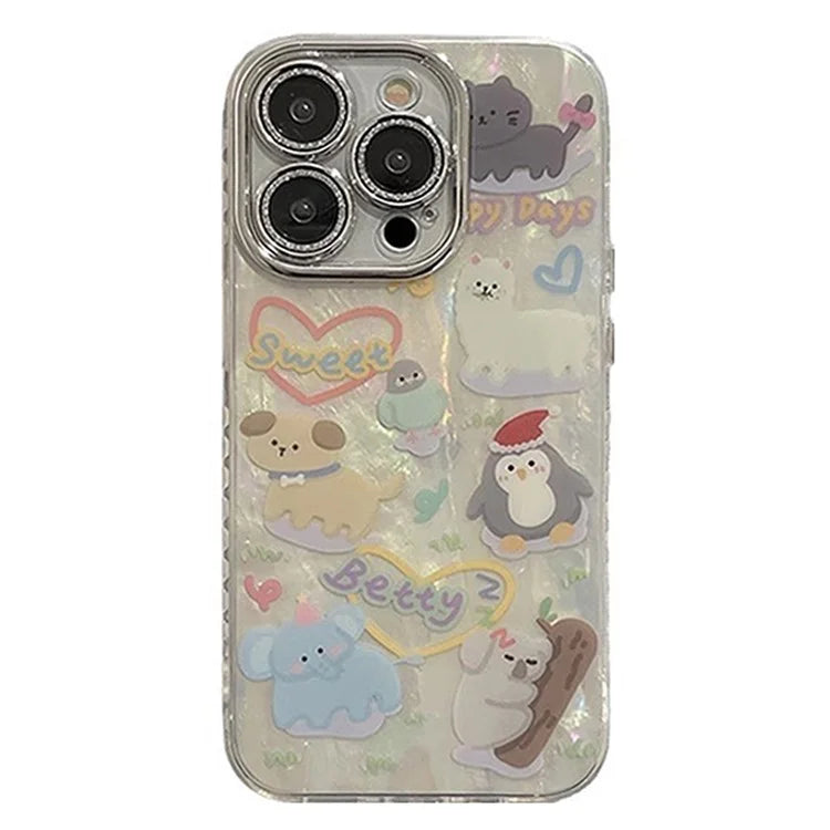 For iPhone 12 Pro Max PC+TPU Phone Shell Wholesale Phone Cases with Cartoon Pattern+Shell Texture
