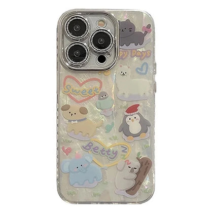 For iPhone 12 Pro Max PC+TPU Phone Shell Wholesale Phone Cases with Cartoon Pattern+Shell Texture