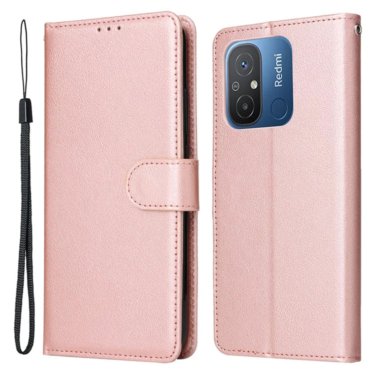 For Xiaomi Redmi 12C 4G / 11A 4G Case PU Leather 3 Card Slots Stand Phone Cover