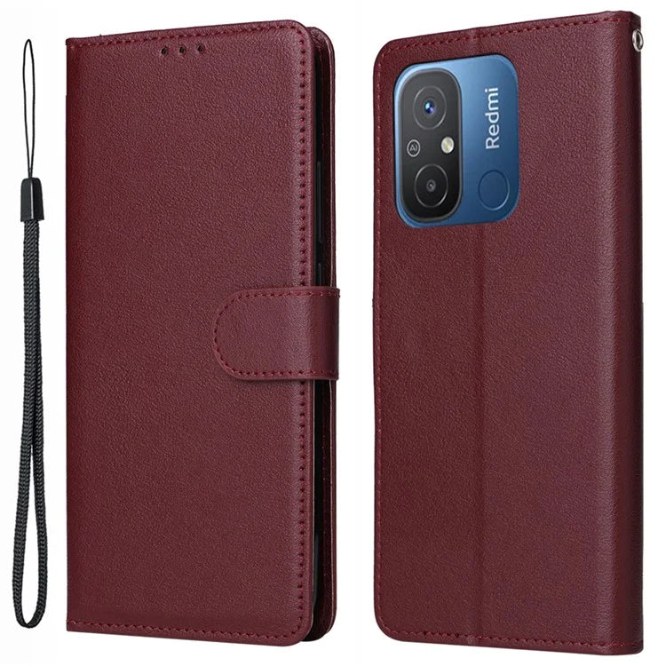 For Xiaomi Redmi 12C 4G / 11A 4G Case PU Leather 3 Card Slots Stand Phone Cover