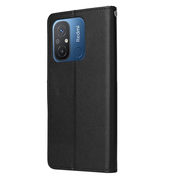 For Xiaomi Redmi 12C 4G / 11A 4G Case PU Leather 3 Card Slots Stand Phone Cover