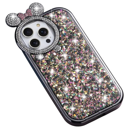 For iPhone 14 Pro Max Cell Phone Case Rhinestone Decor Epoxy Sequins TPU Cover