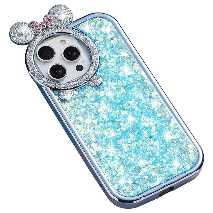 For iPhone 14 Pro Max Cell Phone Case Rhinestone Decor Epoxy Sequins TPU Cover