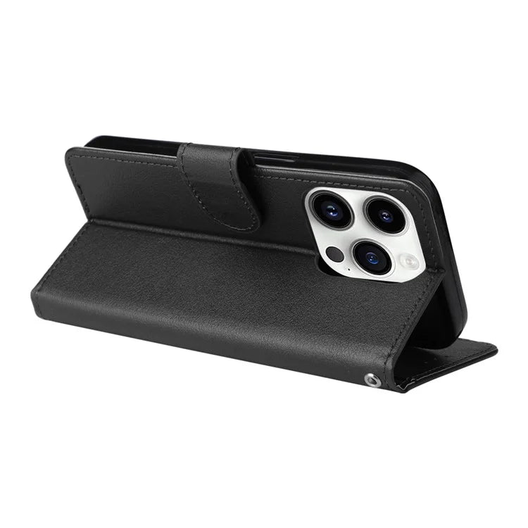 For iPhone 14 Pro Case Anti-fall PU Leather Stand Flip Phone Cover with Magnetic Clasp