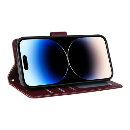 For iPhone 14 Pro Case Anti-fall PU Leather Stand Flip Phone Cover with Magnetic Clasp