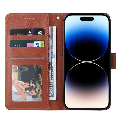 For iPhone 14 Pro Case Anti-fall PU Leather Stand Flip Phone Cover with Magnetic Clasp