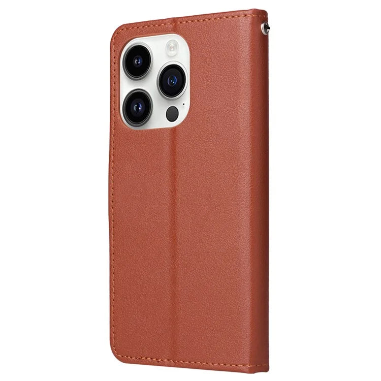 For iPhone 14 Pro Case Anti-fall PU Leather Stand Flip Phone Cover with Magnetic Clasp