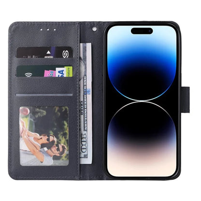 For iPhone 14 Pro Case Anti-fall PU Leather Stand Flip Phone Cover with Magnetic Clasp