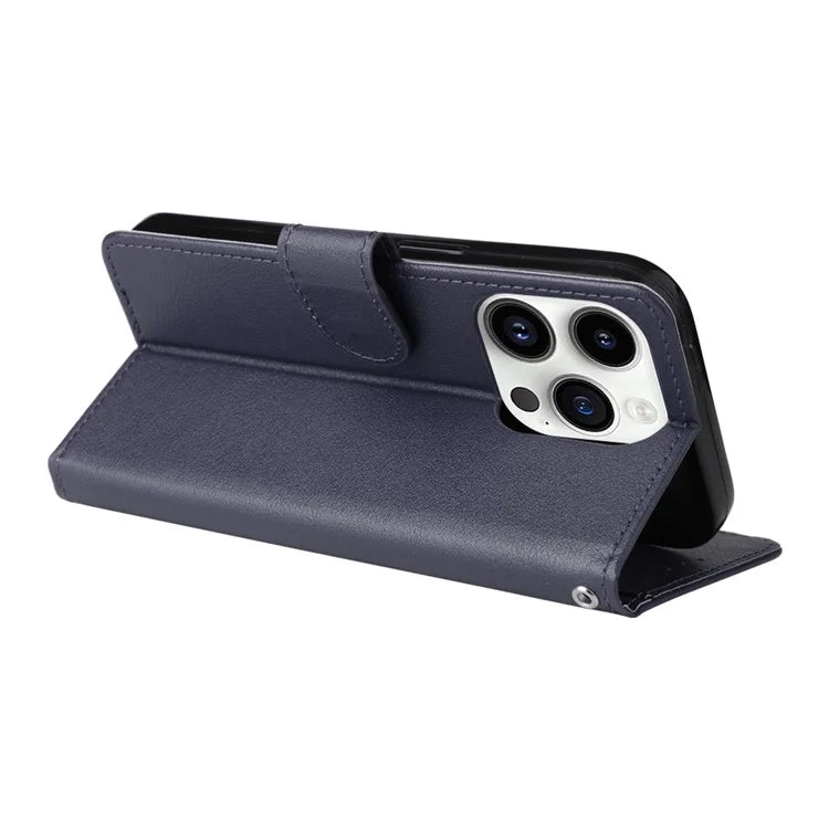 For iPhone 14 Pro Case Anti-fall PU Leather Stand Flip Phone Cover with Magnetic Clasp